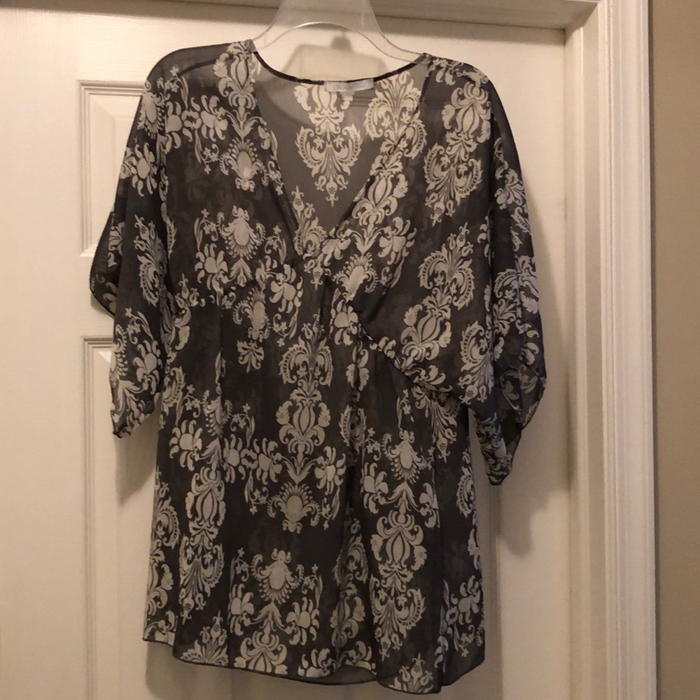 Grey/white Charlotte Russe top